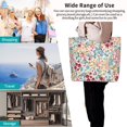 thumbnail image 6 of Wukai Trendy Floral Design Print Reusable Grocery Bag Shopping Bags Shopping Handle Bag Suitable for Outdoor Convenient Daily Bag, 6 of 7