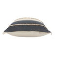 thumbnail image 4 of Laddha Home Designs 24" Tan and Blue Striped Square Throw Pillow with Jute Braiding, 4 of 9