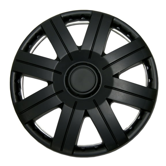 TuningPros WC-15-613-B Set of 4  Matte Black Snap-On Hubcaps 15" - Hub Caps Wheel Skin Cover 15 Inches 4 Pcs Set