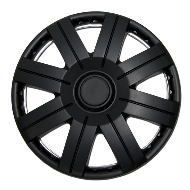 Set of 4 Matte Black Hubcaps 15" WSC613B15 Hub Caps Wheel Skin Cover