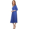 thumbnail image 2 of Women's Casual Basic Comfy 3/4 Sleeve Flare A-line Midi long maxi Dress, 2 of 7