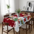 thumbnail image 6 of Red Snowman Christmas Table Cloth Waterproof Tablecloths, Gifts Xmas Tree Winter Snowflake Tablecloth Dining Table Cover for Kitchen Party Tabletop Outdoor, Rectangle Tablecloth 60x84 Inch, 6 of 9