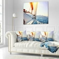 thumbnail image 3 of Designart Sailboat Sailing in the Blue Sea - Seashore Throw Pillow - 18x18, 3 of 5
