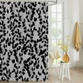 thumbnail image 4 of Fabric Shower Curtain, Farmhouse Botanical Black Leaves Pattern Shower Curtains with 12 Hooks Waterproof Machine Washable Bath Curtains for Bathroom,54 x 78in, 4 of 6