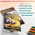 thumbnail image 3 of Netecom Large Print Bee and Flowers Coloring Book Spiral Bound For Adults, A5 Wooden Cover, 30 Beautiful Coloring Pages in Bees and Blooming Flowers for Stress Relief and Relaxation, 3 of 6