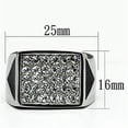 thumbnail image 2 of Luxe Jewelry Designs Men's Stainless Steel Ring with Round Clear Crystals and Epoxy - Size 10, 2 of 4