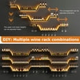 thumbnail image 6 of Yucurem 3-Tier Wall Mounted Wine Rack with LED Lights, 47.2" Metal Floating Bar Shelves with Upside-Down Glass Holder, Large Liquor Bottle Display Storage Shelf for Home Bar Dining Room Cafe Decor, 6 of 9