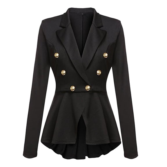 Meichang Women Blazers Dress Fashion Casual Solid Double Breasted Jacket Long Sleeve Suit Work Office Outfit Fashion Dressy