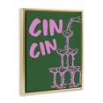 thumbnail image 2 of Stupell Industries Art Deco Green & Pink Cin Cin Gold Floating Frame Canvas Art, 17 x 21, by House of Lulu, 2 of 7