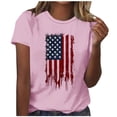 thumbnail image 2 of Mifsaly American Flag T-Shirt for Women Patriotic Graphic Tee Crewneck Short Sleeve 4Th Of July Summer Tops Loose Fit Independence Day Cotton Shirt XL, 2 of 5