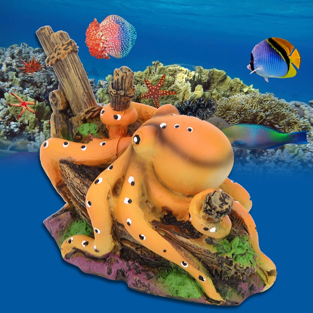Aquarium Resin Octopus, Landscape Ornament Fish Shelter Simulation Fish Tank Resin Octopus, Fish Tank Aquarium