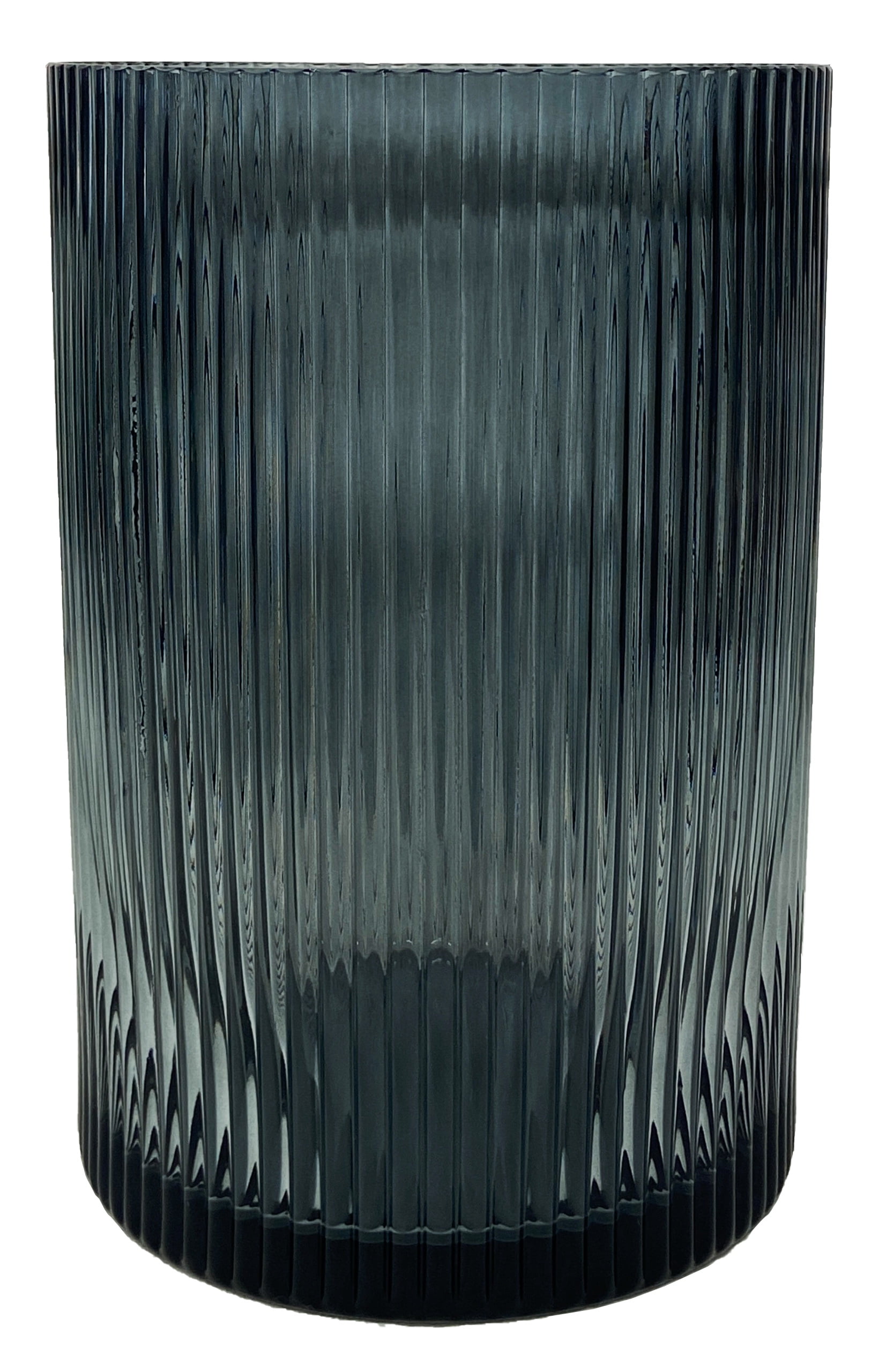 (4 pack) Better Homes & Gardens Smoke Glass Ribbed Hurricane Candleholder, 8", Large