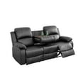 thumbnail image 3 of PonLiving Furniture Cali 3 Piece Faux Leather Reclining Living Room Set Black, 3 of 7