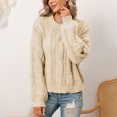 thumbnail image 2 of Fesfesfes Fall And Winter Sweater Women's Casual Round Neck Pullover Blouse Long Sleeve Solid Tops Sweater, 2 of 6