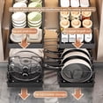 thumbnail image 5 of YHIPL 2 Pack Pots and Pans Organizer Under Cabinet, Pull Out Pot Lid Organizer Holder with 16 Adjustable Dividers, Kitchen Countertop Lid Holder for Pot Lid, Bakeware, Dishes Storage, 5 of 8