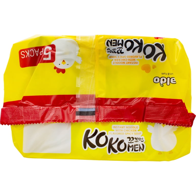 Paldo Kokomen Spicy Chicken Instant Noodle, 21.15 oz, 5 Pack Bag
