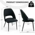 thumbnail image 3 of YOUNIKE Mid-Century Modern Dining Chairs Set of 2, 20.1"W Faux Leather Kitchen Chairs, Upholstered Armless Chairs with Metal Legs, Black, 3 of 20