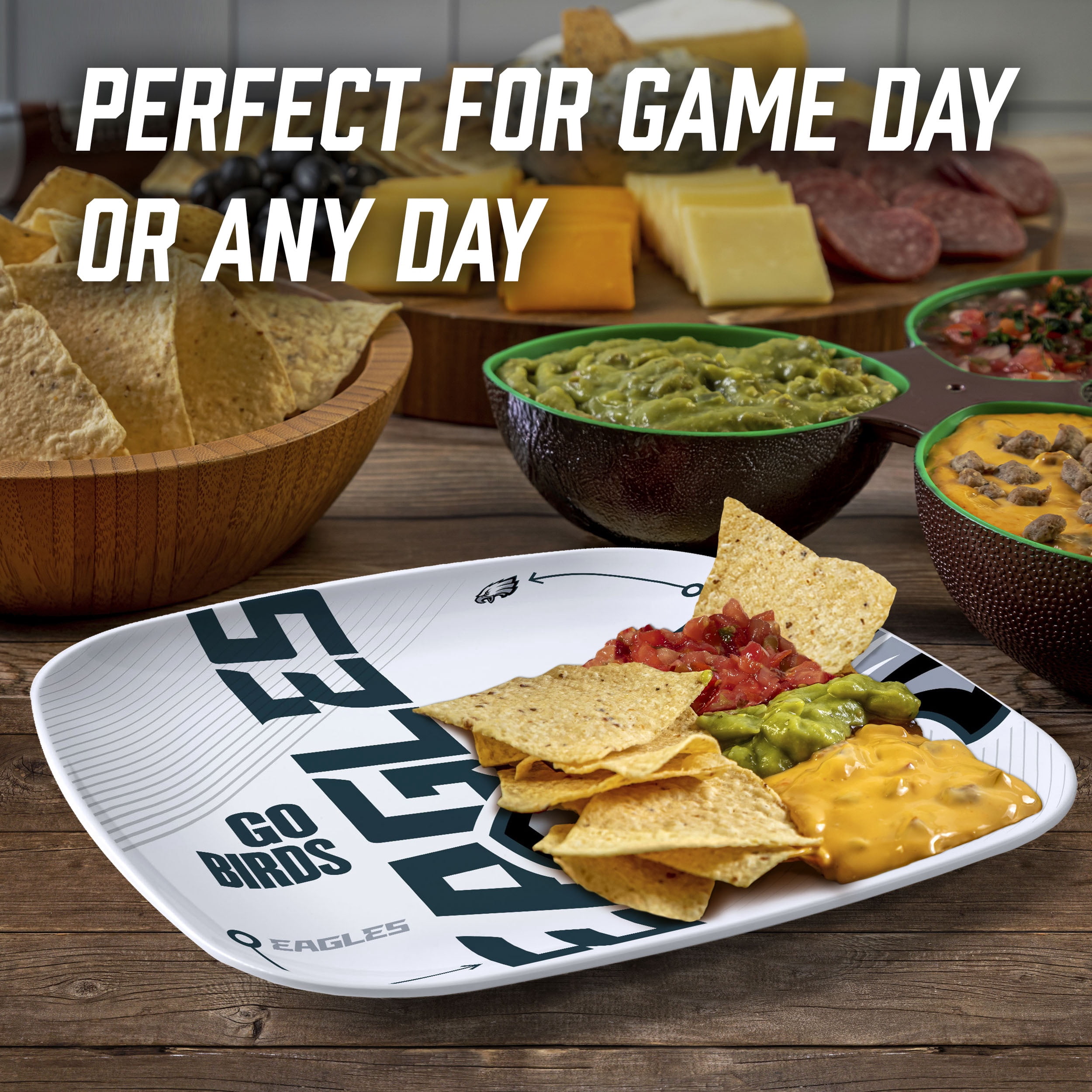 YouTheFan NFL Philadelphia Eagles Large Party Plate