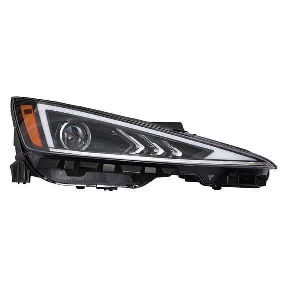 HOUGEET Right Headlight Assembly Fit for Hyundai Elantra 2019-2020, Halogen Black Headlamp Replacement, Right Passenger Side