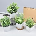 thumbnail image 3 of Coolmade 4 Packs Fake Plants Mini Artificial Greenery Potted Plants, 3 of 10