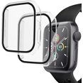 thumbnail image 1 of Watch Case 2 Packs Compatible for Apple Watch Series 6 5 4 SE 44mm for Women Men with Tempered Glass Screen Protector - Clear/Transparent, 1 of 5