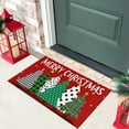 thumbnail image 3 of Buffalo Plaid Xmas Trees Merry Christmas Door Mat 30"x17" Red, Seasonal Xmas Door Mat Non-Slip Washable Low-Profile Indoor Outdoor Winter Holiday Doormat, 3 of 6