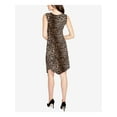 thumbnail image 3 of Rachel Roy Womens Runched Bodycon Asymmetrical Dress, Brown, X-Small, 3 of 3