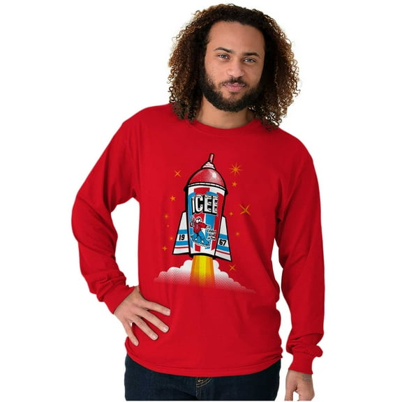 Official Icee Logo Rocket Unisex Plus Size Long Sleeve Tee Shirt Brisco Brands 2X