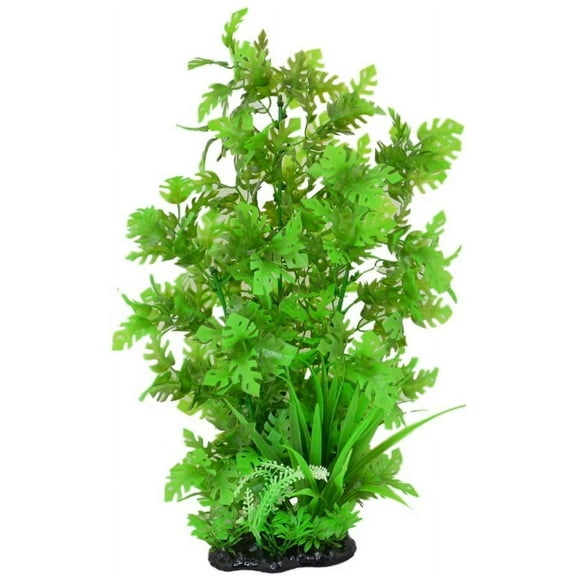 CNZ Aquarium Decor Fish Tank Decoration Ornament Artificial Plastic Plant Green, 15-inch