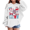 thumbnail image 4 of Girls Patriotic Graphic Print Hooded Sweatshirt 4Th Of July Celebration Casual Clothes, 4 of 4