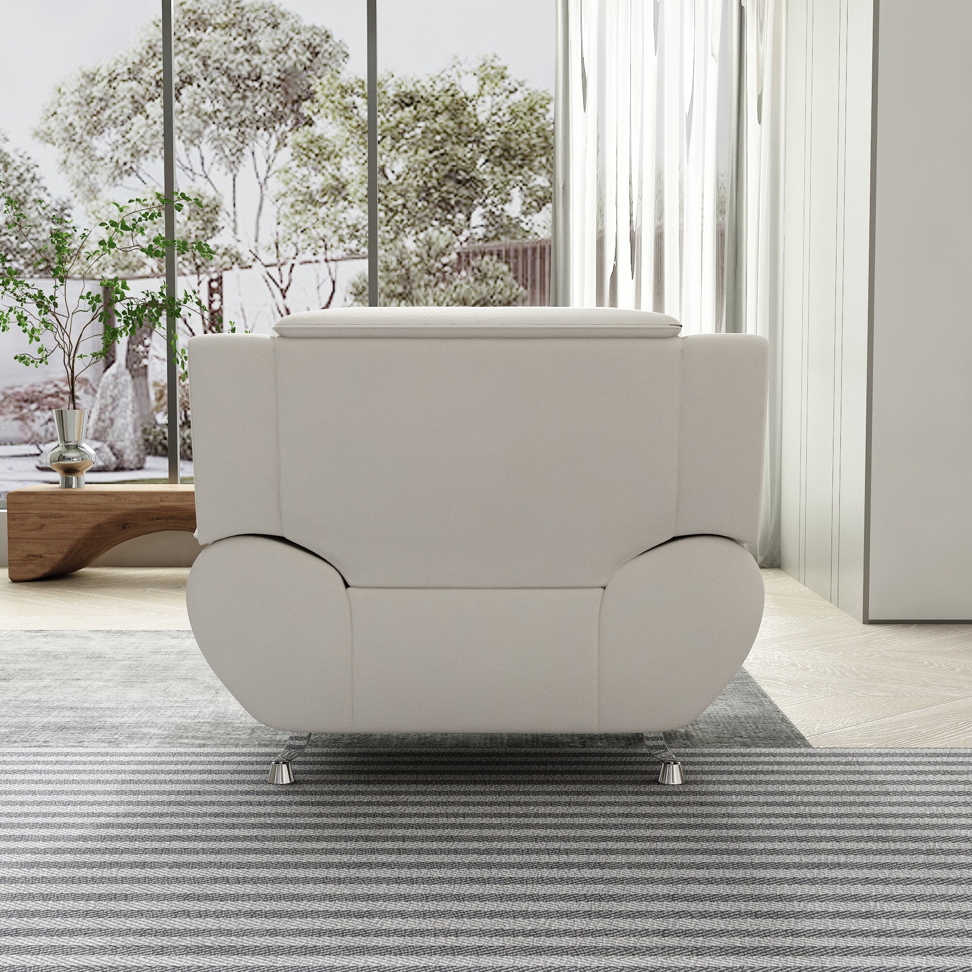 Sanuel 47.3" Wide Faux Leather Club Chair