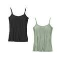 thumbnail image 3 of Kaemgyyd 2 Pack Womens Camisole with Padded Bra Spaghetti Strap Cami Comfy Undershirt Lounge Workout Tank Tops, 3 of 3