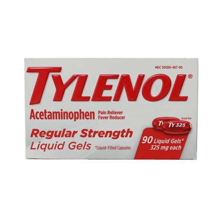 Tylenol Acetaminophen Regular Strength 90 Liquid Gels Each