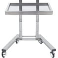 thumbnail image 4 of MONIPA 2-Tier Cart Trolley Tray, Foldable Metal Rolling Trolley with 4 Swivel Casters Load 44 lb, Tattoo Shop Collapsible Utility Carts Stainless Steel Salon Storage Stand (Silver), 4 of 14