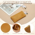 thumbnail image 3 of Uxcell Squeeze Top Sunglass Pouch, PU Leather Soft Eyeglass Pouch Portable Travel Sunglasses Pouch Organizer Brown, 3 of 6