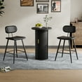 thumbnail image 4 of 36" Tall Round Bar Table, Black Tambour Dining Table with Three-Layer Storage Shelf for Balcony, Kitchen, Living room, 4 of 8