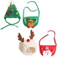 thumbnail image 1 of Christmas Pet Clothing Set, Dog Hat and Bibs Set Christmas Party S, 1 of 5
