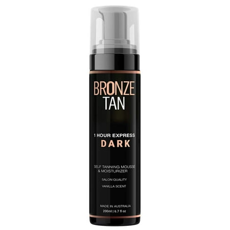 Bronze Tan Dark Moisturizing Self Tanning Mousse and Self Tanner For Fair to Medium Skin Tones Salon Quality Vanilla Scented (200 ml/ 6.7