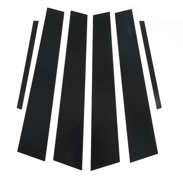 Etiqueta Engomada del Pilar de la Ventana del Coche, 6 Piezas de Ajuste de la Etiqueta del Poste del Pilar Negro Brillante Reemplazo de la Cubierta de la Ventana de la Puerta