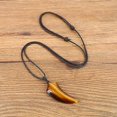 thumbnail image 4 of Men's Wolf Tooth Necklace with Adjustable Gemstone Pendant, 4 of 4