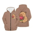 thumbnail image 6 of Psesaysky Boys Capybara Watermelon Hoodie Boy Girls Zip Up Hoodies with Pocket Toddler Boy Kids Cute Sweatshirt Winter Outerwear Jackets 11-13 Years, 6 of 7