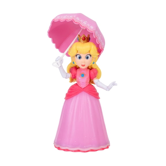 The Super Mario Galaxy Movie - 5 inch Action Figure Series – Peach Figure with Umbrella Accessory