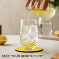 thumbnail image 2 of Yellow Coasters Set of 2, Pure Yellow Absorbent Coasters for Drinks, Coaster for Bar Office Dining Coffee Table Accessories Decor, Non Slip Round Desk Coaster, 2 of 9