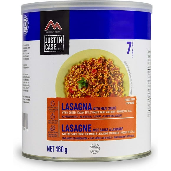 Mountain House Lasagne avec Sauce à la Viande (6 Boîtes) Survie Lyophilisée et Nourriture d'Urgence 10 Boîtes Repas d'Entrée Facile à Préparer Délicieux et Nutritif