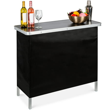 Best Choice Products Portable Pop-Up Bar Table for Indoor/Outdoor  Party  Picnic w/ Carrying Case  Removable Skirt