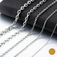 thumbnail image 5 of Infinique Creations - Stainless Steel Silver Cable Rolo Link Chain Bracelet Necklace Men Women 7"-38", 5 of 7