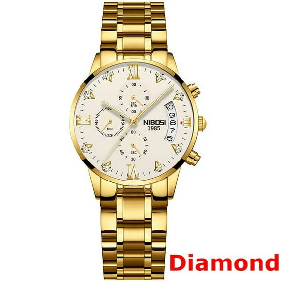 NIBOSI Chronograph Women Watch Luxury Diamond Ladies Watches Quartz Wristwatch Female Casual Watch Bracelet Relogio Feminino