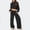 Black, variant on Athletic Outfit Sets 2 Piece Women Solid Crop Hoodie Wide Leg Jogger Pants Black M