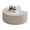 White-Moon Shaped, variant on 29.53" Modern Round Coffee Table, White Drum Tea Table with Sintered Stone Top and Fluted PU Leather Base, Circle Cocktail Table for Living Room