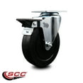 thumbnail image 2 of 5 Inch Soft Rubber Wheel Swivel Top Plate Caster with Posi Brake Service Caster, 2 of 2